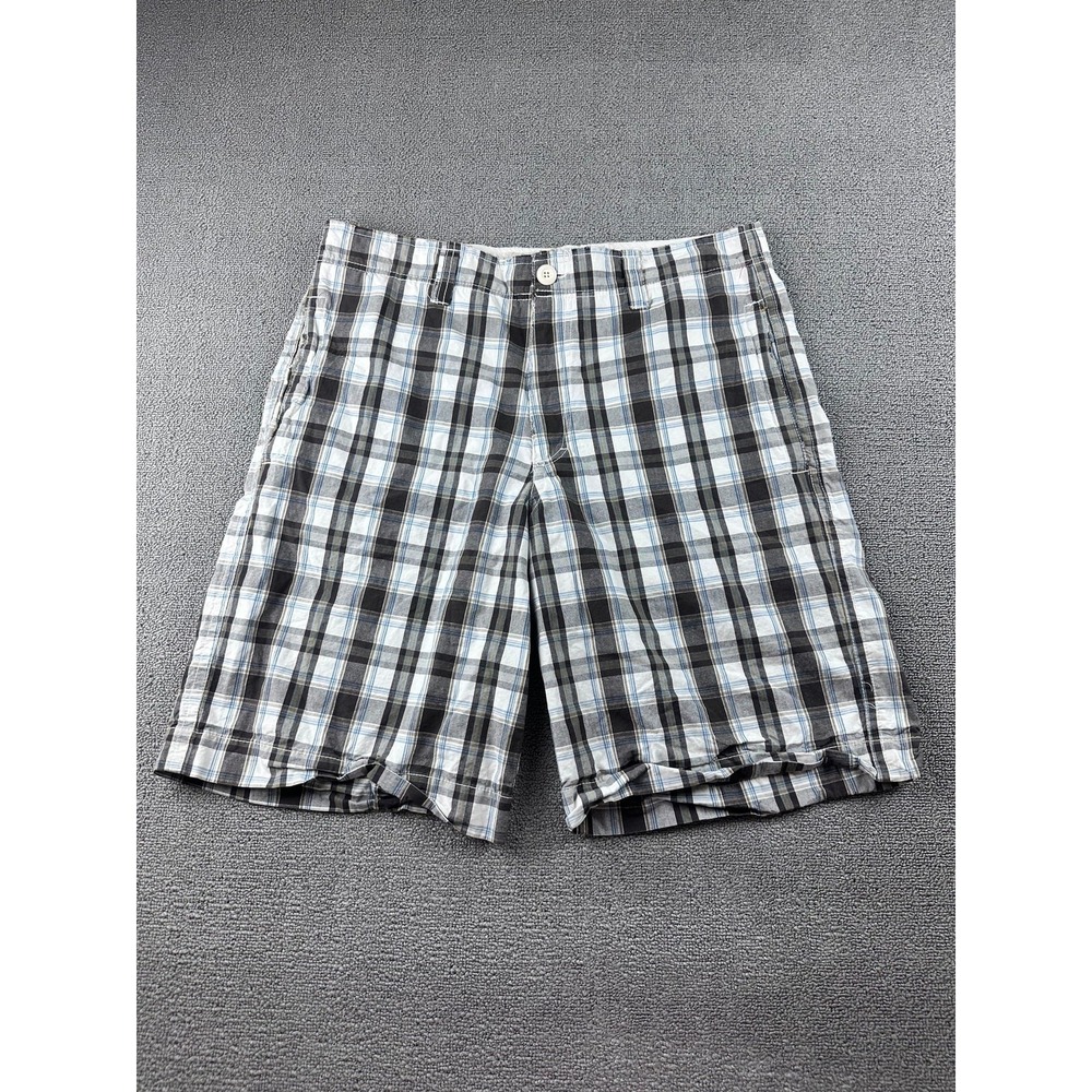 Mossimo Supply Co Shorts Men 32 Multi Color Plaid Flat Front Cotton Outdoor